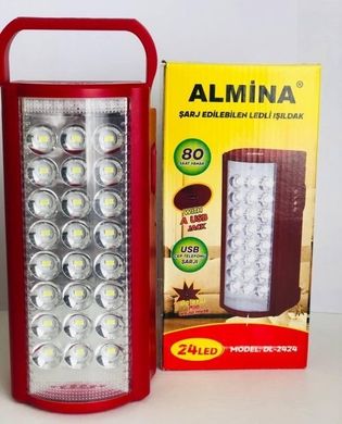 Фонарь переносной светодиодный с повербанком ALFARID (Almina) , встроенный аккумулятор DL-2424 30000 MAH, 24 LED, ЗУ 220V