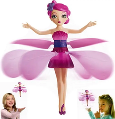 Кукла летающая фея Flying Fairy с подставкой, Розовый