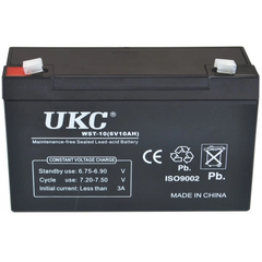 Необслуживаемый аккумулятор для бесперебойника UKC WST-10 6V 10Ah акб для детского электромобиля и ИБП (GK), Черный