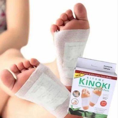 Пластырь для выведения токсинов из организма KINOKI (10 шт) пластырь-детокс для ступней, Белый