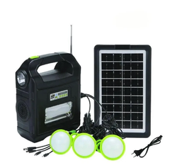 Переносная солнечная станция фонарь Bluetooth радио Power Bank Solar Light DT-9026B светильник, Черный