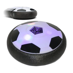 Интерактивный летающий футбольный мяч для дома Детский аэромяч Hoverball с LED подсветкой и музыкой Аэрофутбол, Белый