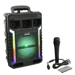 Портативная колонка Kimiso QS-627 с микрофоном и светомузыкой, Черный