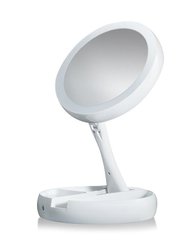Круглое зеркало с LED подсветкой для макияжа 2 в 1 с увеличением