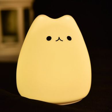 Светильник ночник светодиодный LED силиконовый детский Котик UTMS 7-цветной режим