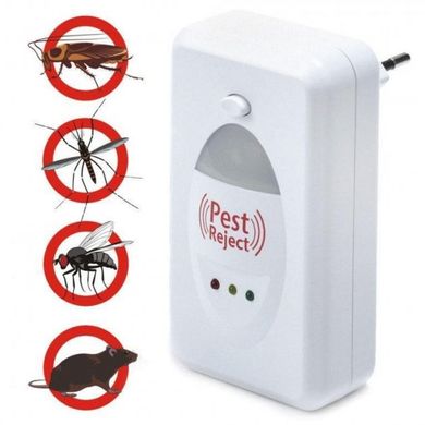 Отпугиватель грызунов и насекомых Pest Reject ультразвуковой электромагнитный от мышей крыс и насекомых, Белый