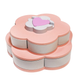 Вращающаяся складная двухъярусная конфетница Flower Candy Box, Розовый