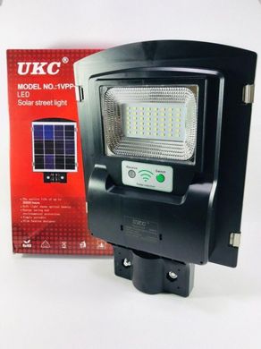 Вуличний ліхтар на стовп UKC-7141 із сонячною панеллю та Датчик руху 1VPP із пультом Чорний, Черный