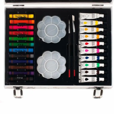 Набір для малювання з двосторонніми скетч маркерами в алюмінієвій скриньці Super Mega Art Set 48 предметів 001, Разноцветный
