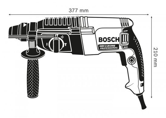 Перфоратор мережевий Bosch Professional GBH 2-26 DRE, 2,7 Дж, 800 W, 4000 уд, хв, валіза, Синий