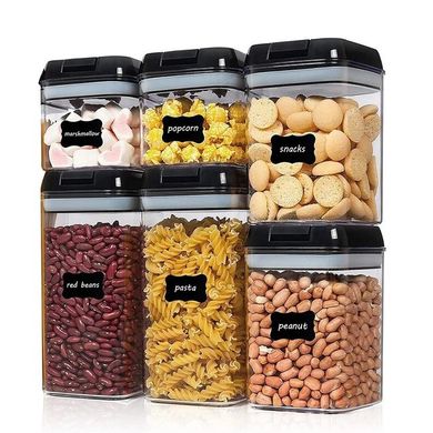 Організатор для сипучих Food Storage Container 6 Контейнерів | Набір пластикових контейнерів для круп, Прозрачный