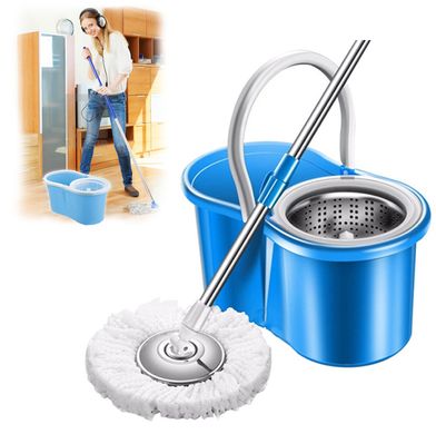 Швабра с металлическим отжимом и ведром с центрифугой для мытья пола Arivans, spin mop 360