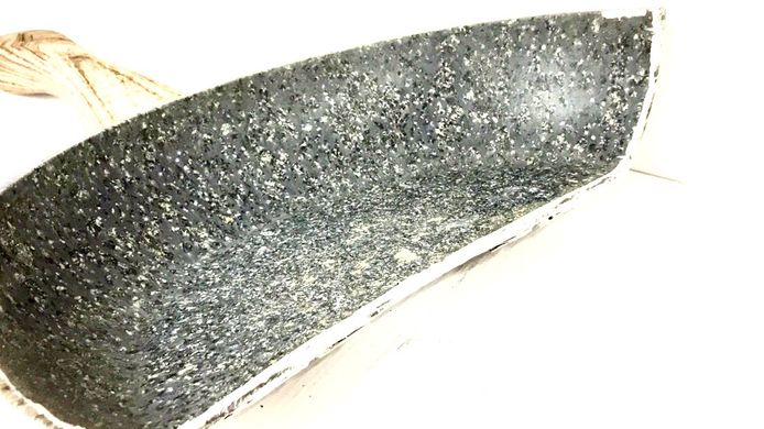 Сковорода антипригарное мраморное покрытие с крышкой BN-494 (светлая) 24см, Белый с черным