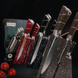 Набор кухонных ножей Rainberg RB-8805 9 в 1 из нержавеющей стали на деревянной подставке, ножи для кухни Красные, Красный