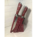 Набор кухонных ножей Rainberg RB-8805 9 в 1 из нержавеющей стали на деревянной подставке, ножи для кухни Красные, Красный