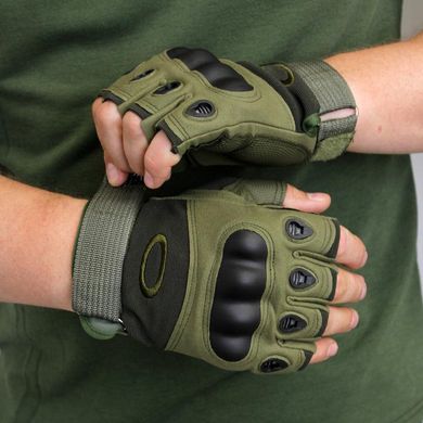 Рукавички військові відкриті, тактичні рукавички, тактичні рукавички для самооборони, Серо-зеленый