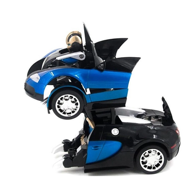Машинка Трансформер Bugatti Car Robot Size 1:18 Синя, Синий