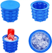Форма для льда Ice Cube Maker Genie круглое ведро силиконовое для заморозки льда и охлаждения напитков, Темно-синий
