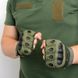 Перчатки военные открытые, перчатки тактические, тактические перчатки для самообороны., Серо-зеленый
