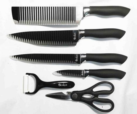 Набор кухонных ножей из нержавеющей стали UNIQUE UN 1821 для кухни 6 предметов кухонные ножи ножницы и овощечистка