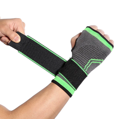 Спортивний бандаж кистового суглоба Wrist Support Sibote 9136 естетичний ортез бинт на кисть, Салатовый