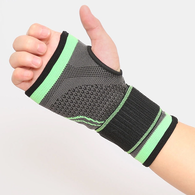 Спортивный бандаж кистевого сустава Wrist Support Sibote 9136 ортез эластичный бинт на кисть, Салатовый