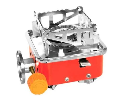 Портативная газовая горелка туристическая плитка kovar portable card type stove k-202 с пьезоподжигом, Красный