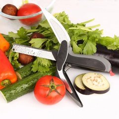 Умный универсальный кухонный нож и кухонные ножницы 2в1 Clever Cutter, Черный