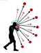 Тренажер Fight Ball (Файт Болл), теннисный мячик для бокса на резинке красный OSPORT Light, Красный