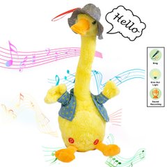Музыкальная интерактивная игрушка танцующая и поющая светящаяся Утка Dancing duck, Жёлтый