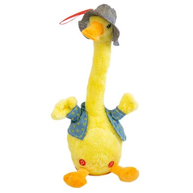 Музыкальная интерактивная игрушка танцующая и поющая светящаяся Утка Dancing duck, Жёлтый