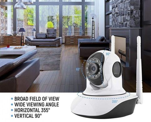 Поворотна камера IP панорамна камера Smart Q5 V380-Q5SY IP відеокамера Wi-Fi, Білий