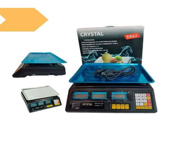 Весы торговые электронные настольные с калькулятором до 50 кг 6 Вт Crystal Black