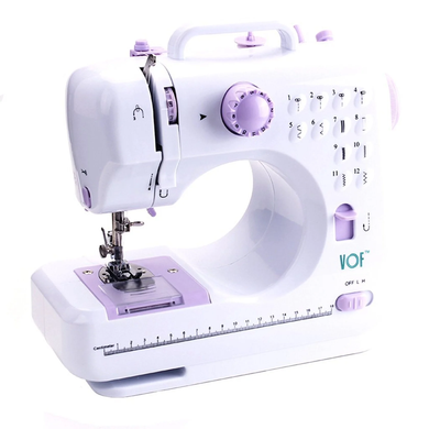 Портативная многофункциональная швейная машинка с оверлоком FHSM-505. 12 - типов строчки., Розовые