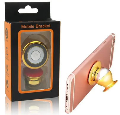 Автомобильный магнитный держатель для мобильных телефонов Mobile Bracket Золотой, Золотой