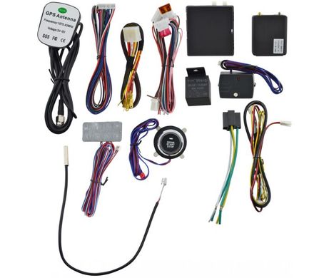 Автосигнализация универсальная с двухсторонней связью Car Alarm 3600KD с GSM/GPS/GPRS управлением со смартфона, кнопкой запуска двигателя и удалённым стартом, Белый