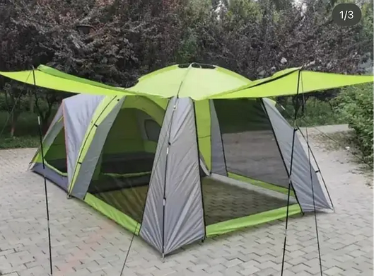 Палатка туристическая с навесом (для 4 человек + тамбур и москитная сетка) 6042