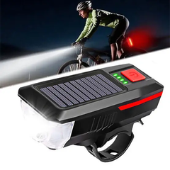 Ліхтар велосипедний c сигналом, акумулятором і сонячною зарядкою LY-17