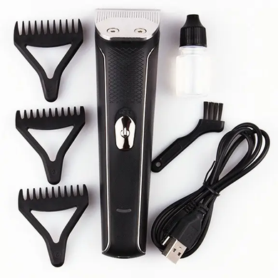 Машинка для стрижки волосся VGR 021, професійний портативний триммер для перукаря з USB-зарядкою, Черный