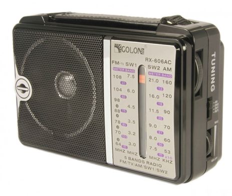 Радиоприемник портативный GOLON RX-606AC всеволновой от сети 220 и батареек Черный, Черный