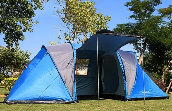 Палатка туристическая с навесом (для 6 человек + тамбур и москитная сетка) 2055