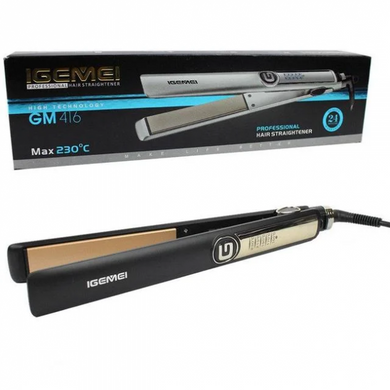 Профессиональный утюжок - выравниватель для укладки волос Gemei GM-416, Черный