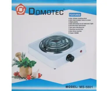 Электроплита Domotec MS-5801 | электрическая плита настольная, Белый