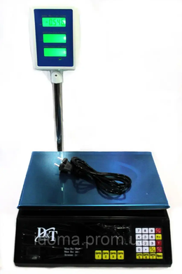 Электронные торговые весы DT Smart DT-5053 со стойкой настольные до 50 кг Черные, Черный