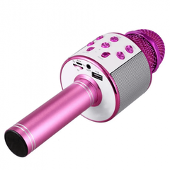 Оригинальный беспроводной караоке микрофон - колонка 2 в 1 Wester WS-858 (розовый)