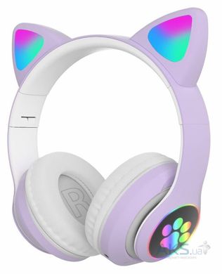 Бездротові LED навушники Cat Ear STN-28 з котячими вушками Бузкові, Фіолетовий