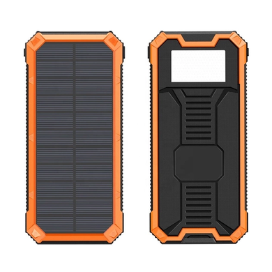 Портативна сонячна панель-повербанк Powerbank для заряджання електроніки HY-2101B 20000 мАг, Черный
