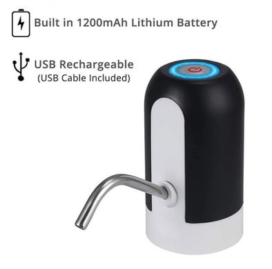 Электрическая помпа для бутилированной воды Automatic water dispenser с подсветкой на бутыль 19 л Черный