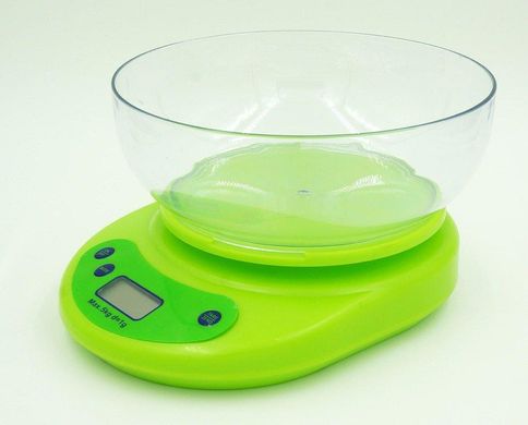 Ваги побутові електронні 5кг кухонні з круглою чашею SCALE EK-01, Разноцветный