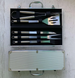 Набор инструментов для барбекю из нержавеющей стали 5 предметов Rainberg AL-10 в чемодане, Серебристый